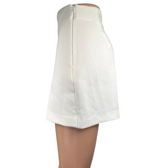 Zara Women's White Straight Pencil Slit Zipper Mini Wrap Skirt Skort Size XS - Picture 2 of 5
